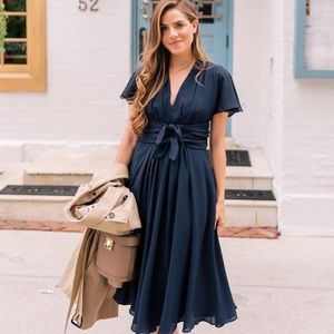 Gal Meets Glam “Jane” Navy Midi Dress Sz 8
